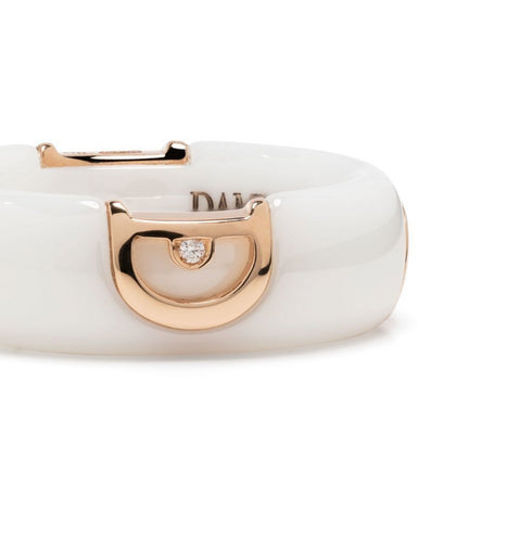 18kt rose gold D.Icon diamond band ring